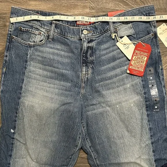 NWT Lucky Jeans Size 18 / 34 Legend Easy Rider Boot Cut Medium Wash Three Charms - Picture 5 of 16